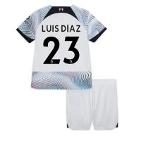 Liverpool Luis Diaz #23 Fußballbekleidung Auswärtstrikot Kinder 2022-23 Kurzarm (+ kurze hosen)